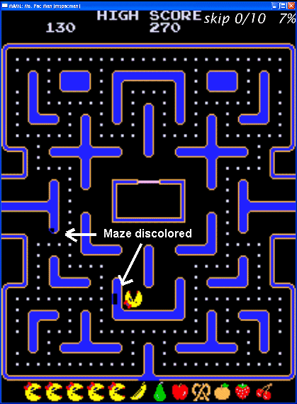 Ms. Pac-Man obscure bug screenshot #4