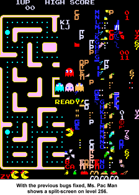 Ms. Pac-Man's Split Screen Level