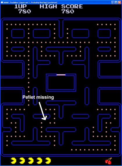 Pac-Man obscure bug screenshot